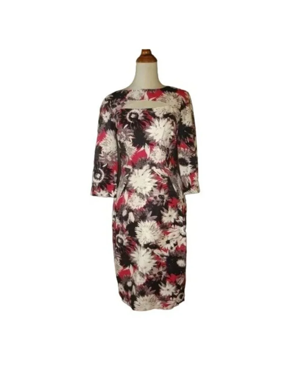 ๐ Debbie Shuchat Cutout Yoke Floral Print Dress 6-8 - Picture 3 of 8